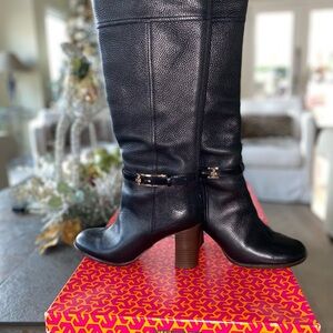 Tory Burch Jenna Tall Black Boots 8